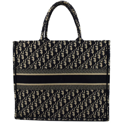 CHRISTIAN DIOR Large Book Oblique Embroidered Canvas Tote Bag Multicolor
