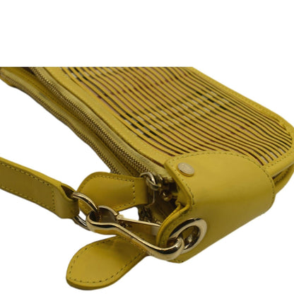 BURBERRY Nova Check Leather Pochette Bag Yellow