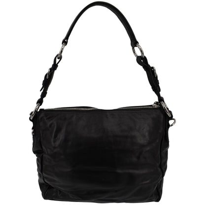 PRADA Leather Shoulder Bag Black