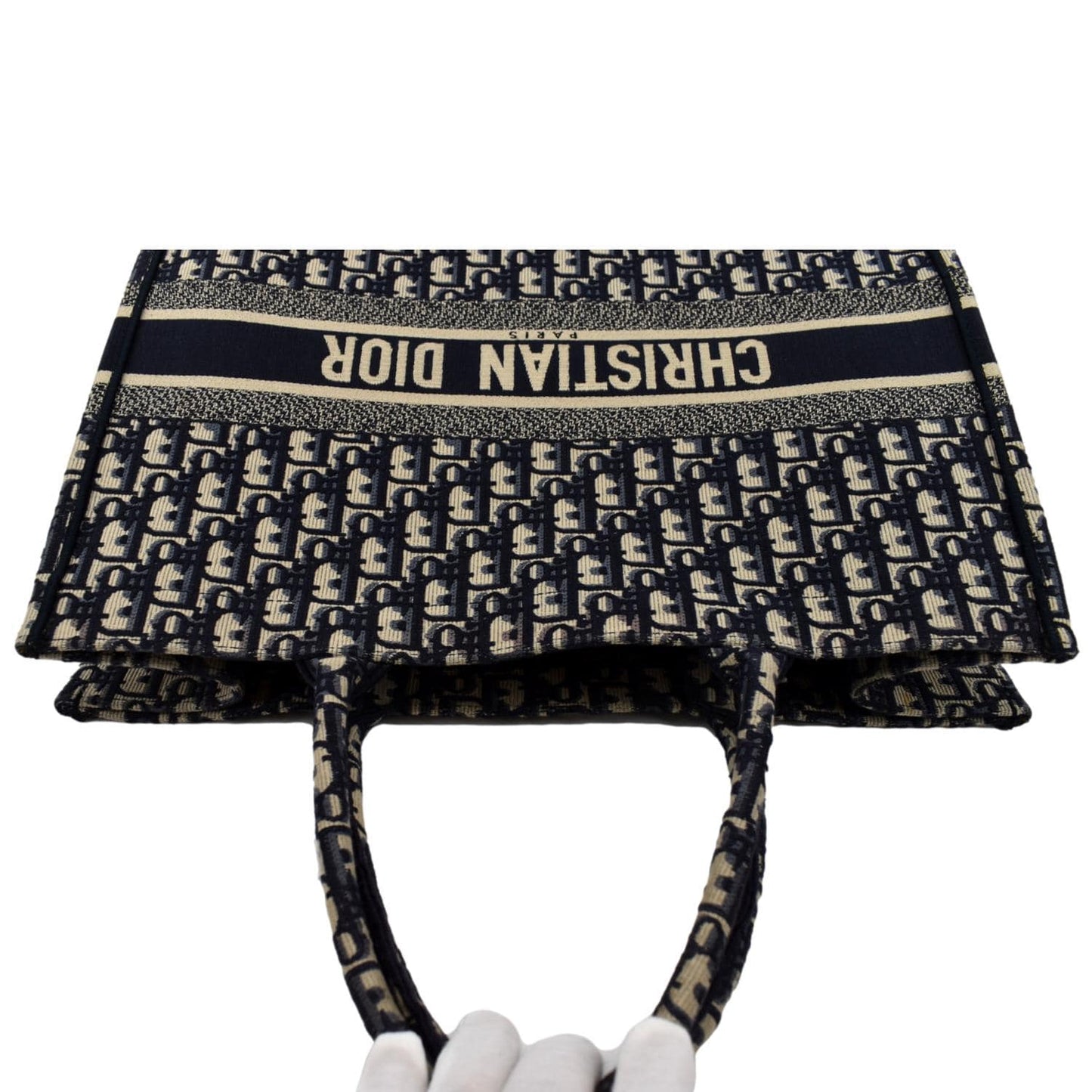 CHRISTIAN DIOR Large Book Oblique Embroidered Canvas Tote Bag Multicolor