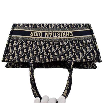 CHRISTIAN DIOR Large Book Oblique Embroidered Canvas Tote Bag Multicolor