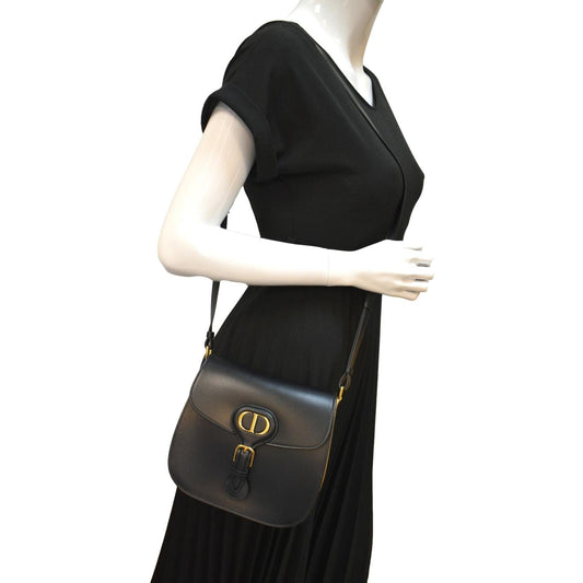 CHRISTIAN DIOR Bobby Frame Calfskin Leather Crossbody Bag Black