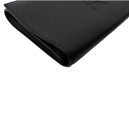 YVES SAINT LAURENT Belle de Jour Leather Clutch Bag Black