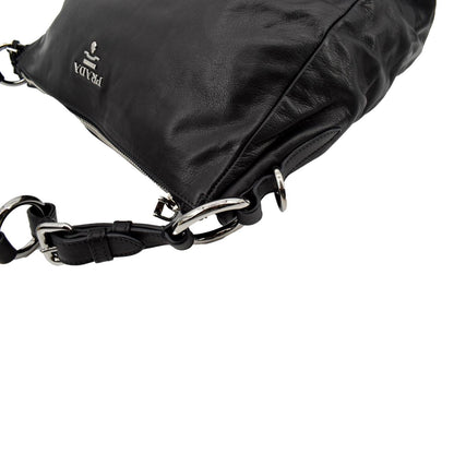 PRADA Leather Shoulder Bag Black