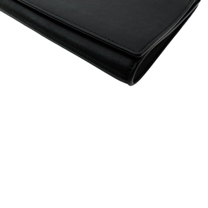 YVES SAINT LAURENT Belle de Jour Leather Clutch Bag Black