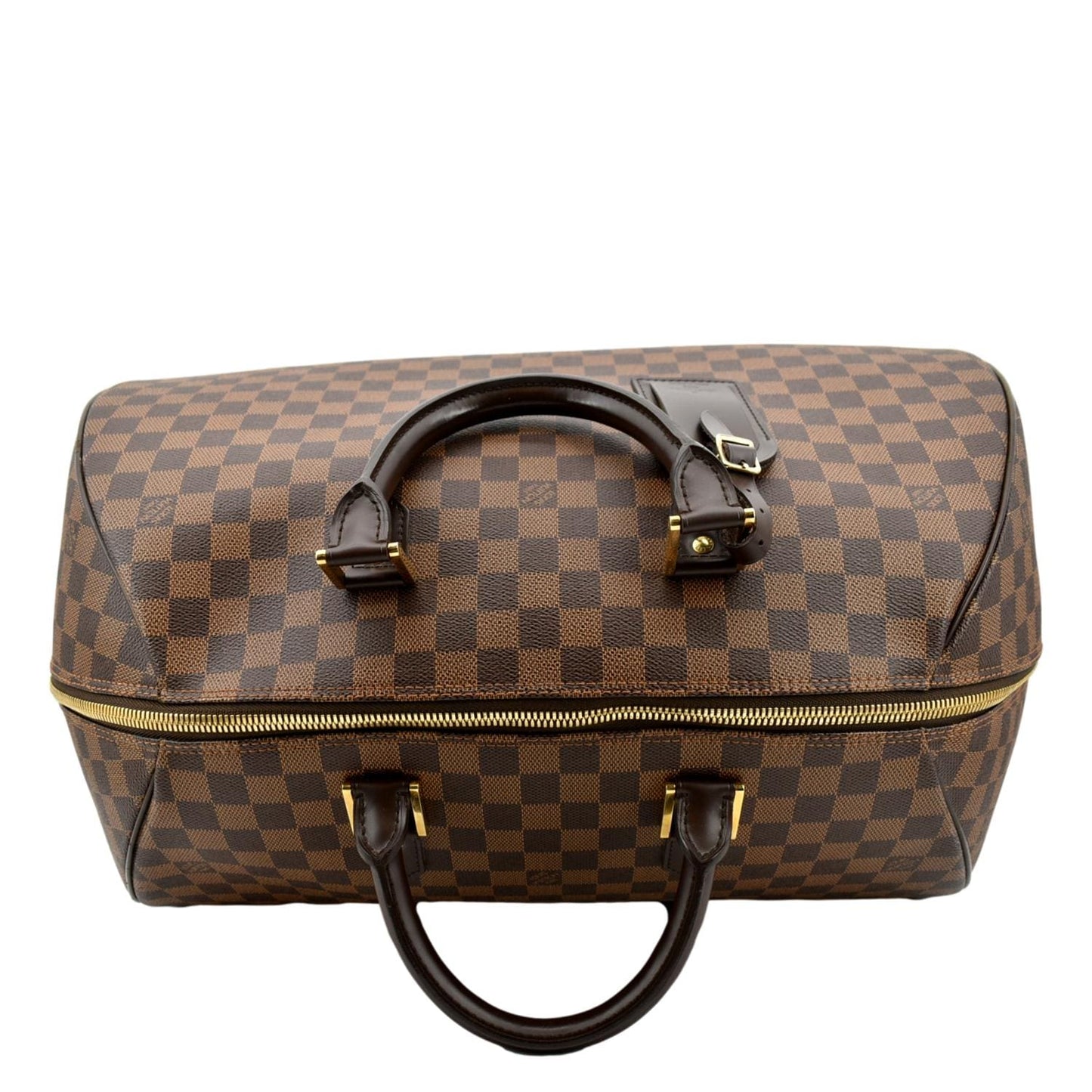 LOUIS VUITTON Ribera GM Damier Ebene Satchel Bag Brown