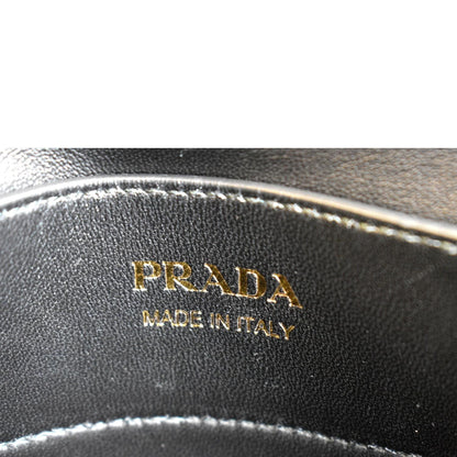PRADA Medium Double Saffiano Leather Crossbody Bag White  - Hot Deals