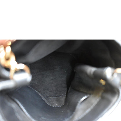 BURBERRY Mini Fringe Suede Crossbody Bucket Bag Black
