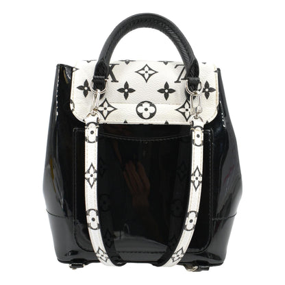 LOUIS VUITTON Hot Springs Monogram Vernis Leather Backpack Black/White