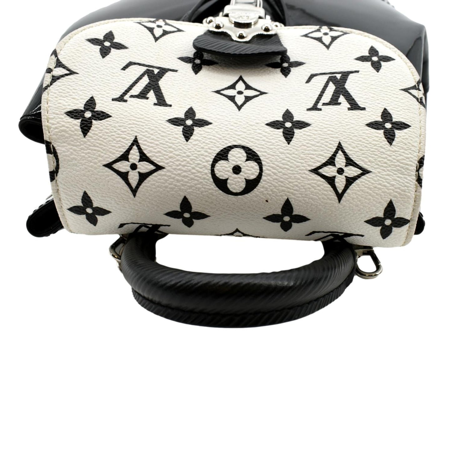 LOUIS VUITTON Hot Springs Monogram Vernis Leather Backpack Black/White