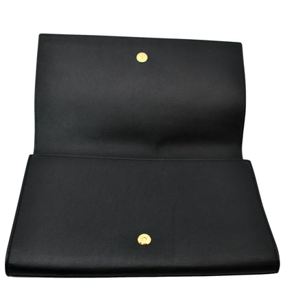 YVES SAINT LAURENT Belle de Jour Leather Clutch Bag Black