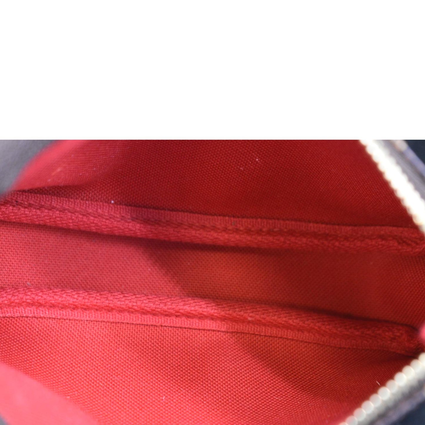 LOUIS VUITTON Mini Pochette Damier Ebene Accessories Pouch Brown