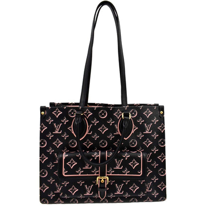 LOUIS VUITTON Onthego MM Fall For You Monogram Canvas Tote Shoulder Bag Black