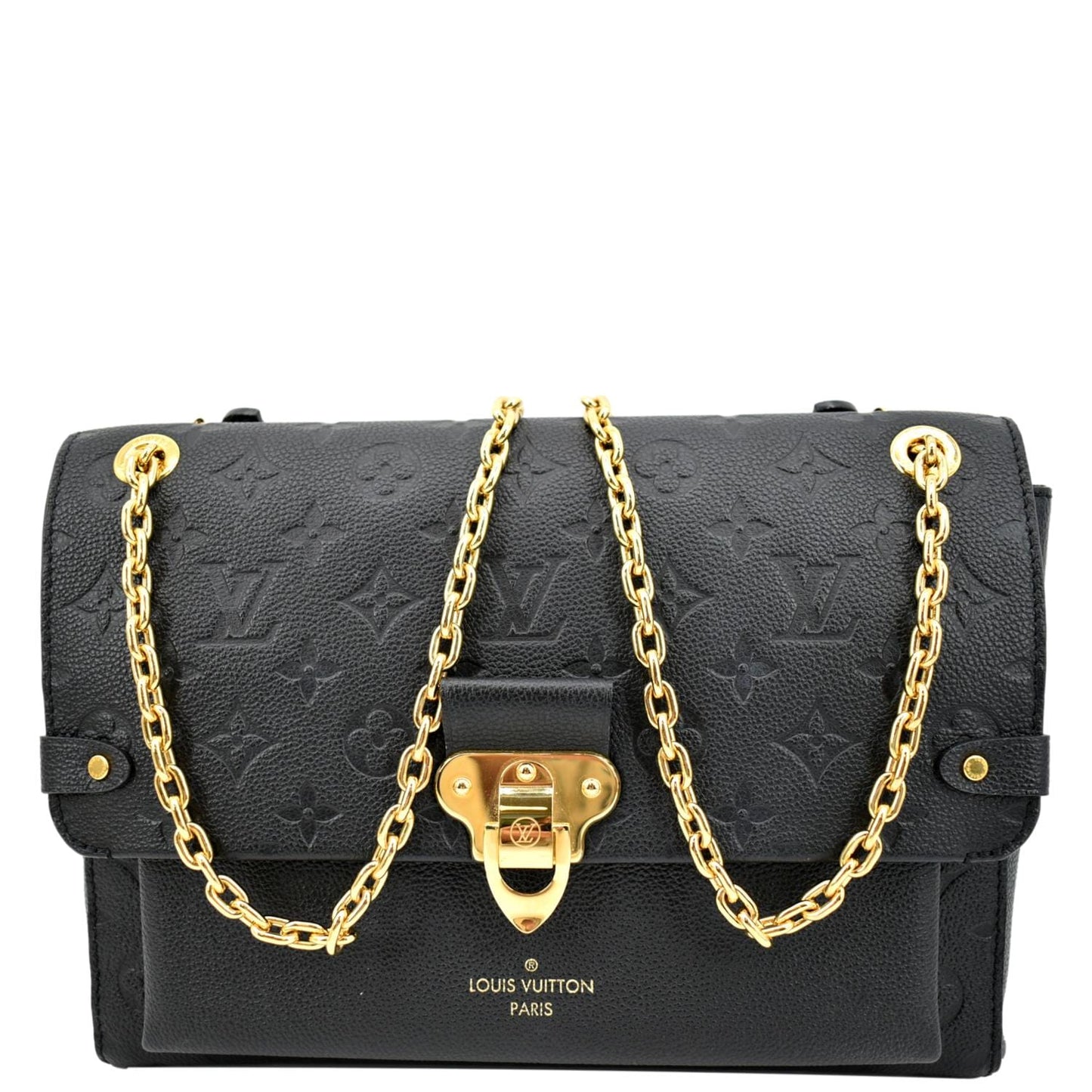 LOUIS VUITTON Vavin MM Monogram Empreinte Leather Shoulder Bag Black