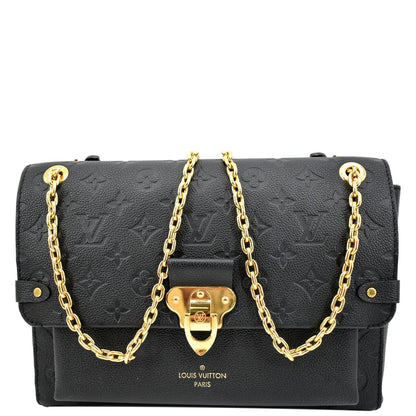LOUIS VUITTON Vavin MM Monogram Empreinte Leather Shoulder Bag Black