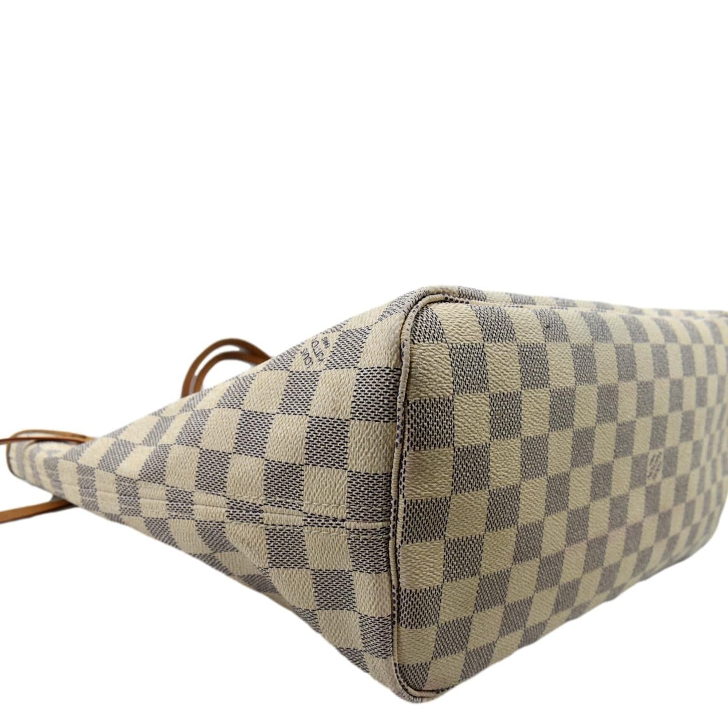 LOUIS VUITTON Neverfull MM Damier Azur Shoulder Bag White