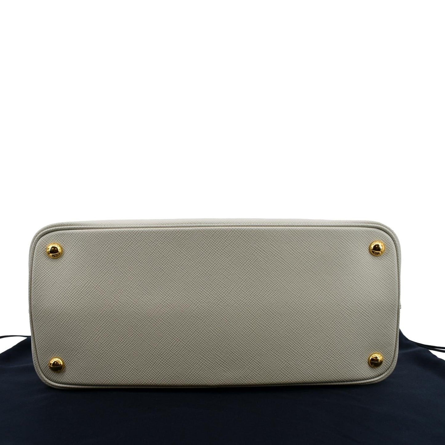 PRADA Medium Double Saffiano Leather Crossbody Bag White  - Hot Deals