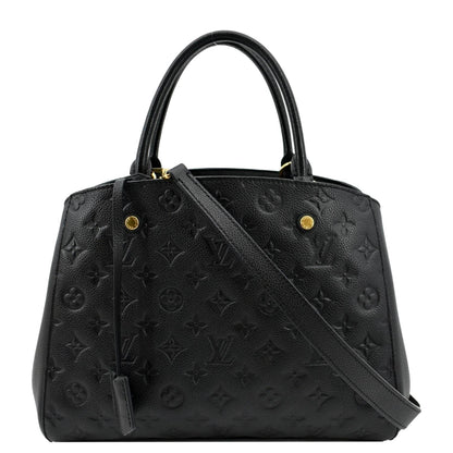 LOUIS VUITTON Montaigne MM Monogram Empreinte Shoulder Bag Black