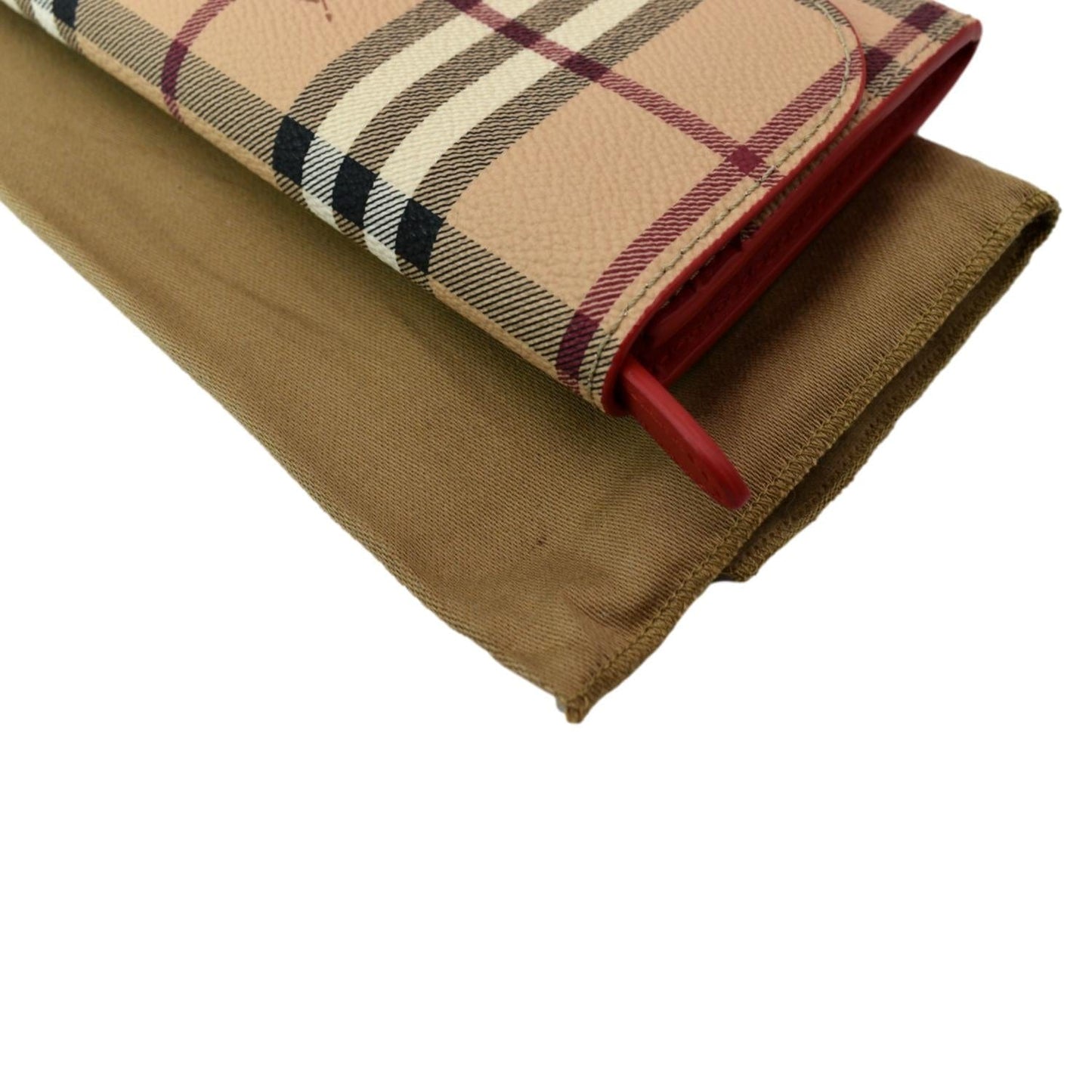 BURBERRY Haymarket House Check Clutch Wallet Beige