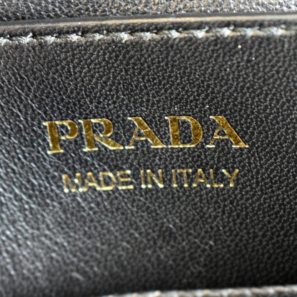PRADA Double Handle Saffiano Leather Tote Bag Black
