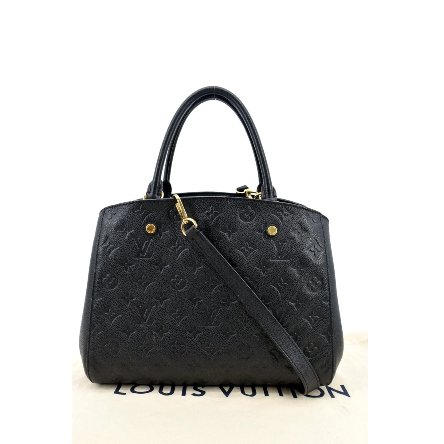 LOUIS VUITTON Montaigne MM Monogram Empreinte Shoulder Bag Black