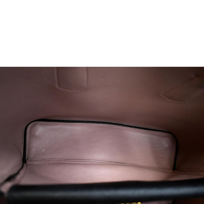PRADA Medium Double Saffiano Leather Crossbody Bag Black
