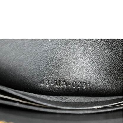 CHRISTIAN DIOR Caro Cannage Calfskin Zipped Pouch Black