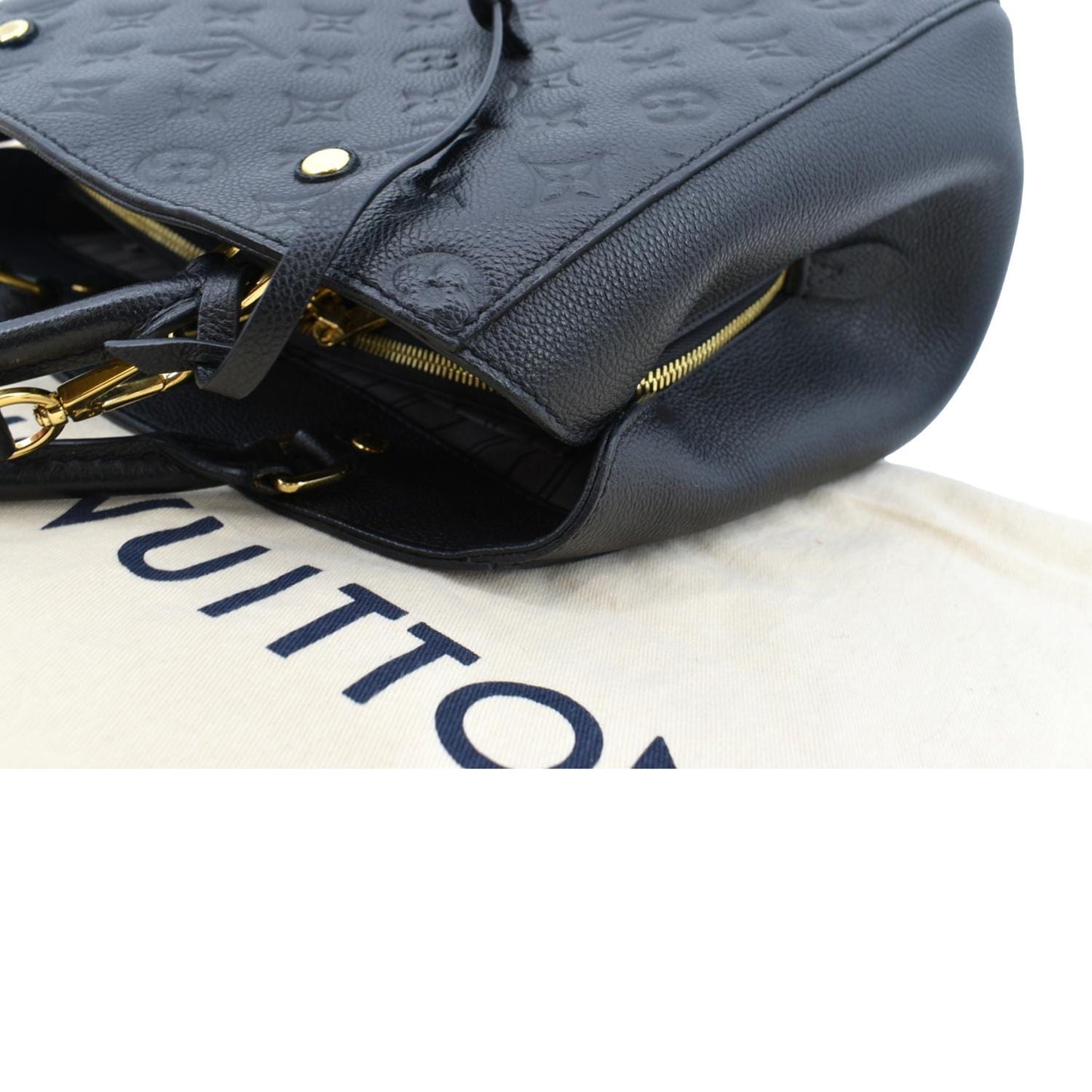 LOUIS VUITTON Montaigne MM Monogram Empreinte Shoulder Bag Black