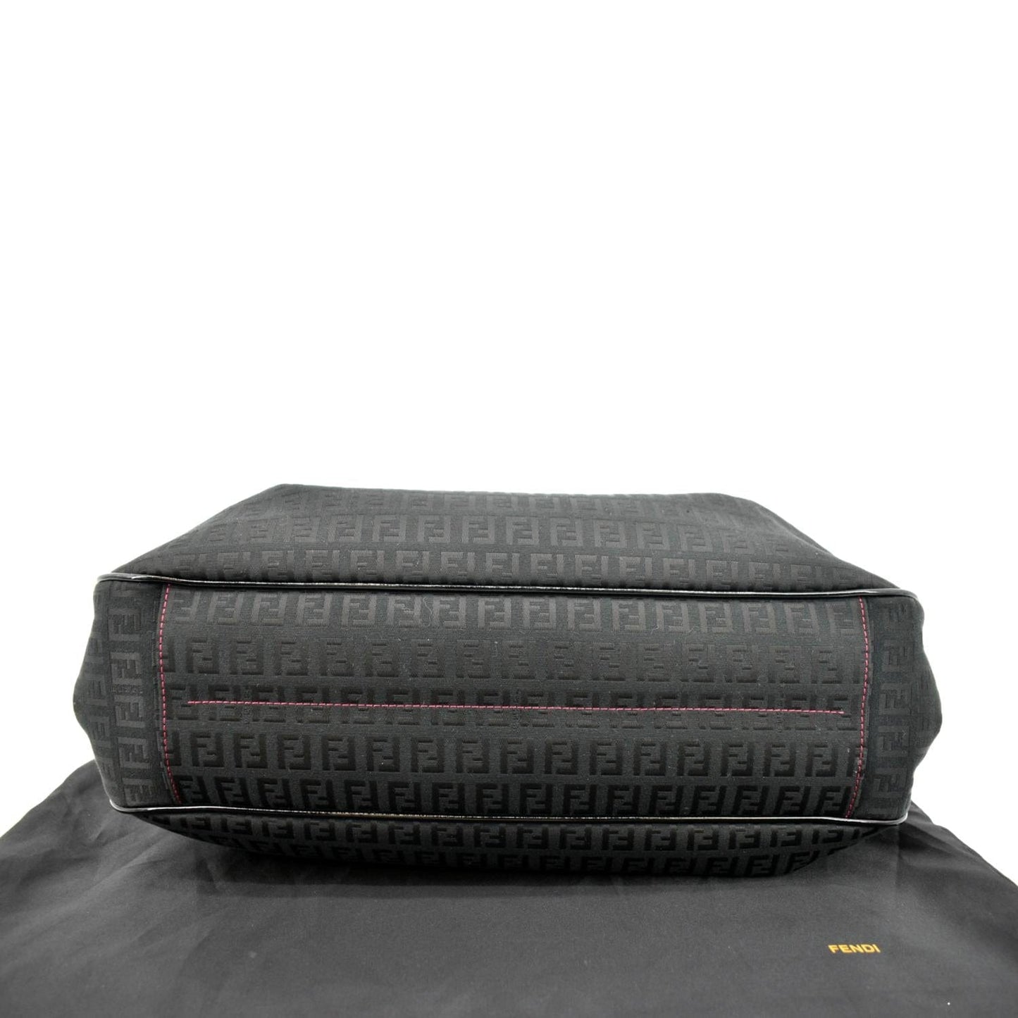 FENDI Zucchino Print Canvas Shopping Tote Bag Black
