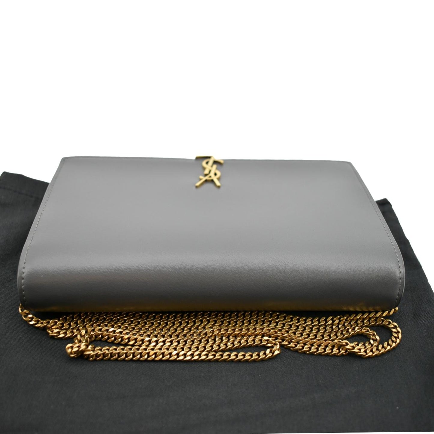 Yves Saint Laurent Flap Leather Shoulder Bag Light Gray- sold