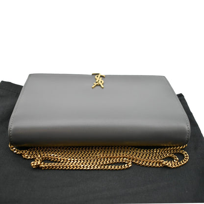 Yves Saint Laurent Flap Leather Shoulder Bag Light Gray- sold