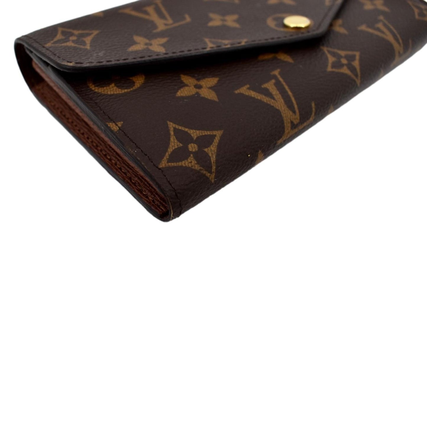 LOUIS VUITTON Sarah Monogram Canvas Wallet Brown