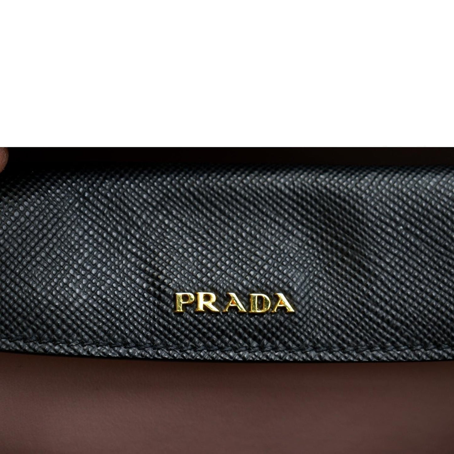 PRADA Medium Double Saffiano Leather Crossbody Bag Black
