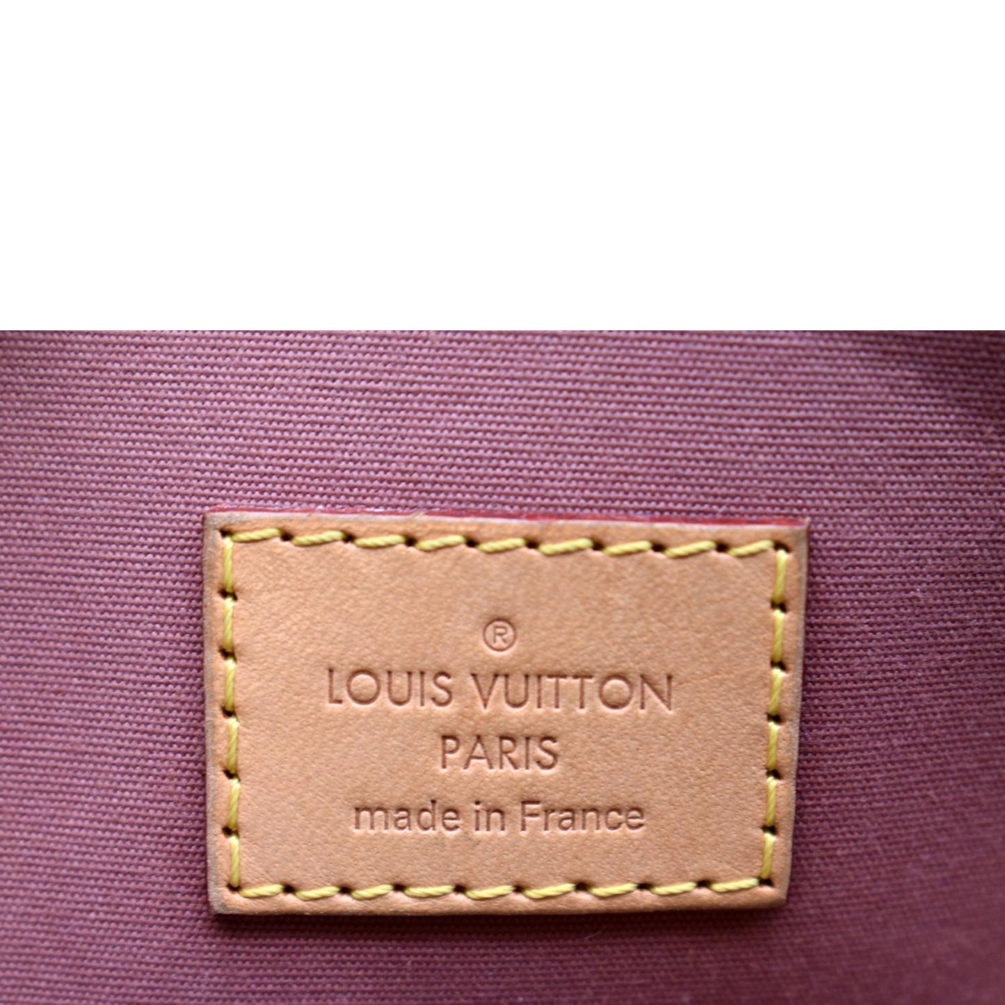 LOUIS VUITTON Alma MM Monogram Vernis Leather Satchel Bag Tan