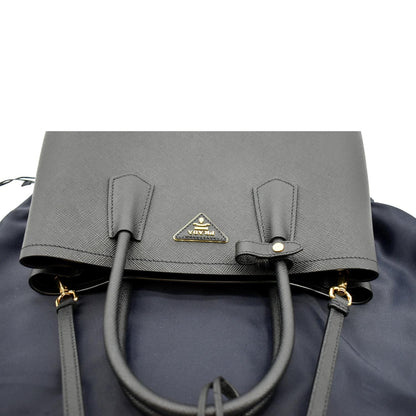 PRADA Double Handle Saffiano Leather Tote Bag Black