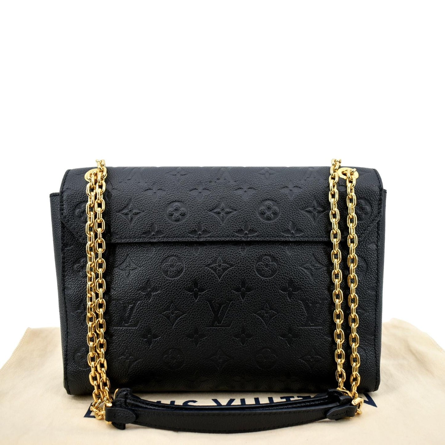 LOUIS VUITTON Vavin MM Monogram Empreinte Leather Shoulder Bag Black