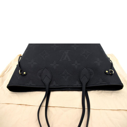 LOUIS VUITTON  Neverfull MM Monogram Empreinte Tote Bag Black