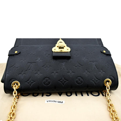 LOUIS VUITTON Vavin MM Monogram Empreinte Leather Shoulder Bag Black