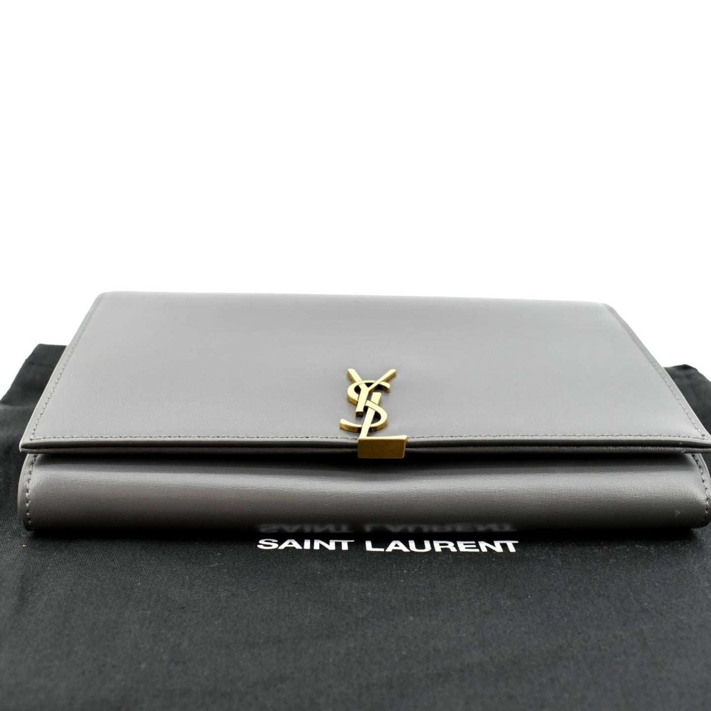 Yves Saint Laurent Flap Leather Shoulder Bag Light Gray- sold