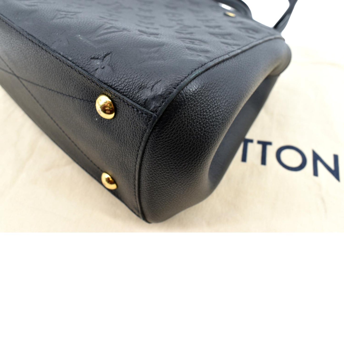 LOUIS VUITTON Montaigne MM Monogram Empreinte Shoulder Bag Black