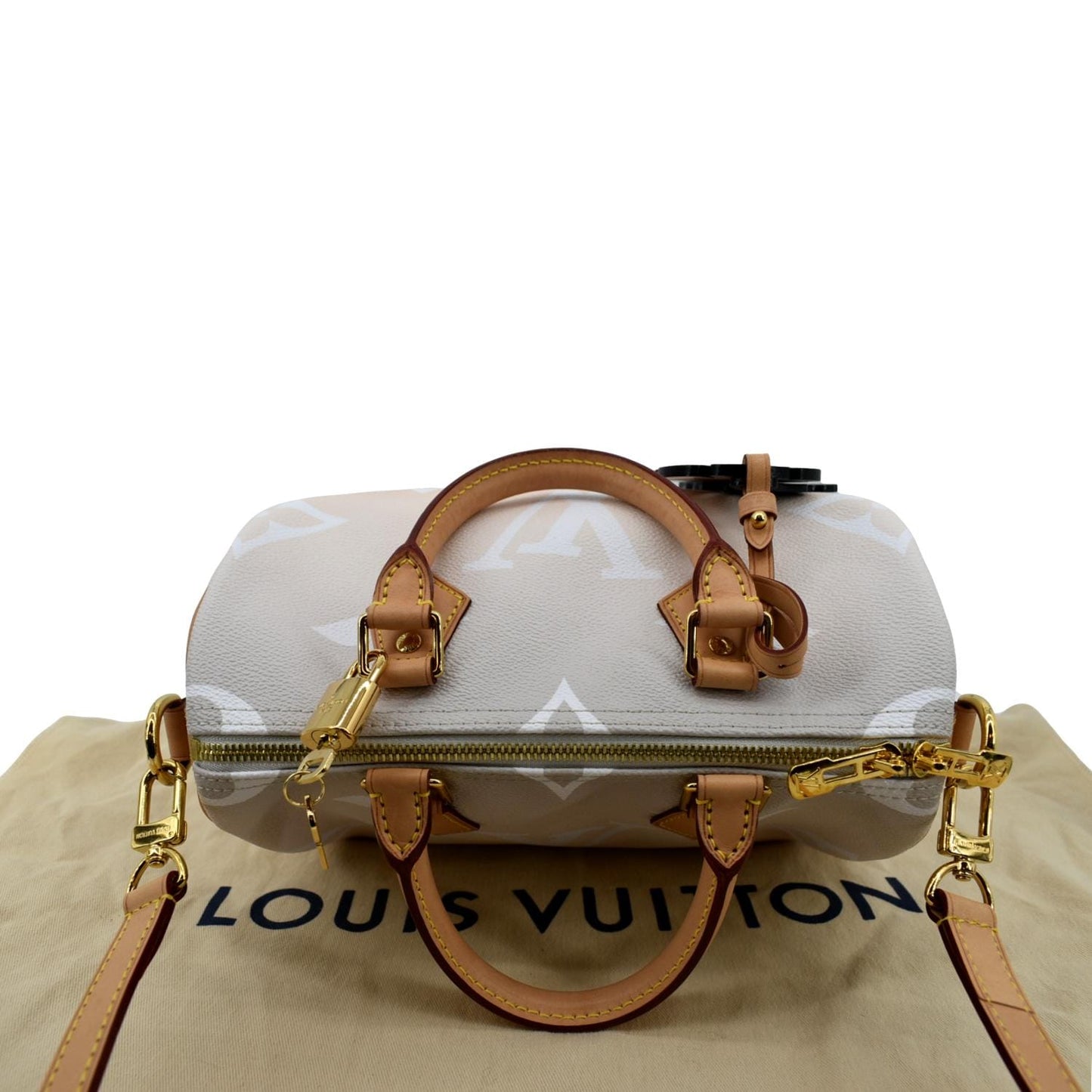 LOUIS VUITTON Speedy Bandouliere 25 By The Pool Giant Monogram Shoulder Bag Brume