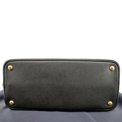 PRADA Double Handle Saffiano Leather Tote Bag Black