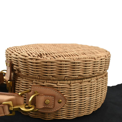 YVES SAINT LAURENT Mica Wicker Leather Crossbody Bag Beige