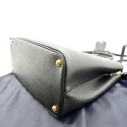 PRADA Double Handle Saffiano Leather Tote Bag Black