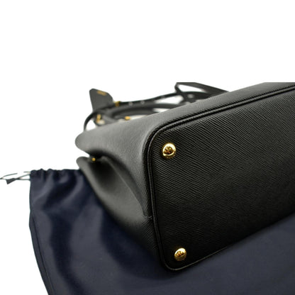 PRADA Double Handle Saffiano Leather Tote Bag Black