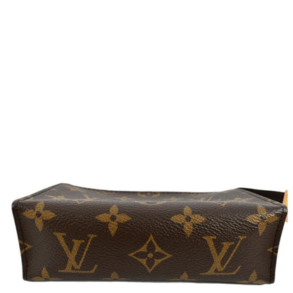 LOUIS VUITTON Toiletry 15 Monogram Canvas Cosmetics Pouch Brown