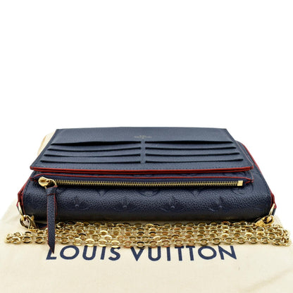 LOUIS VUITTON Felicie Monogram Empreinte Pochette Crossbody Bag Marine Rouge