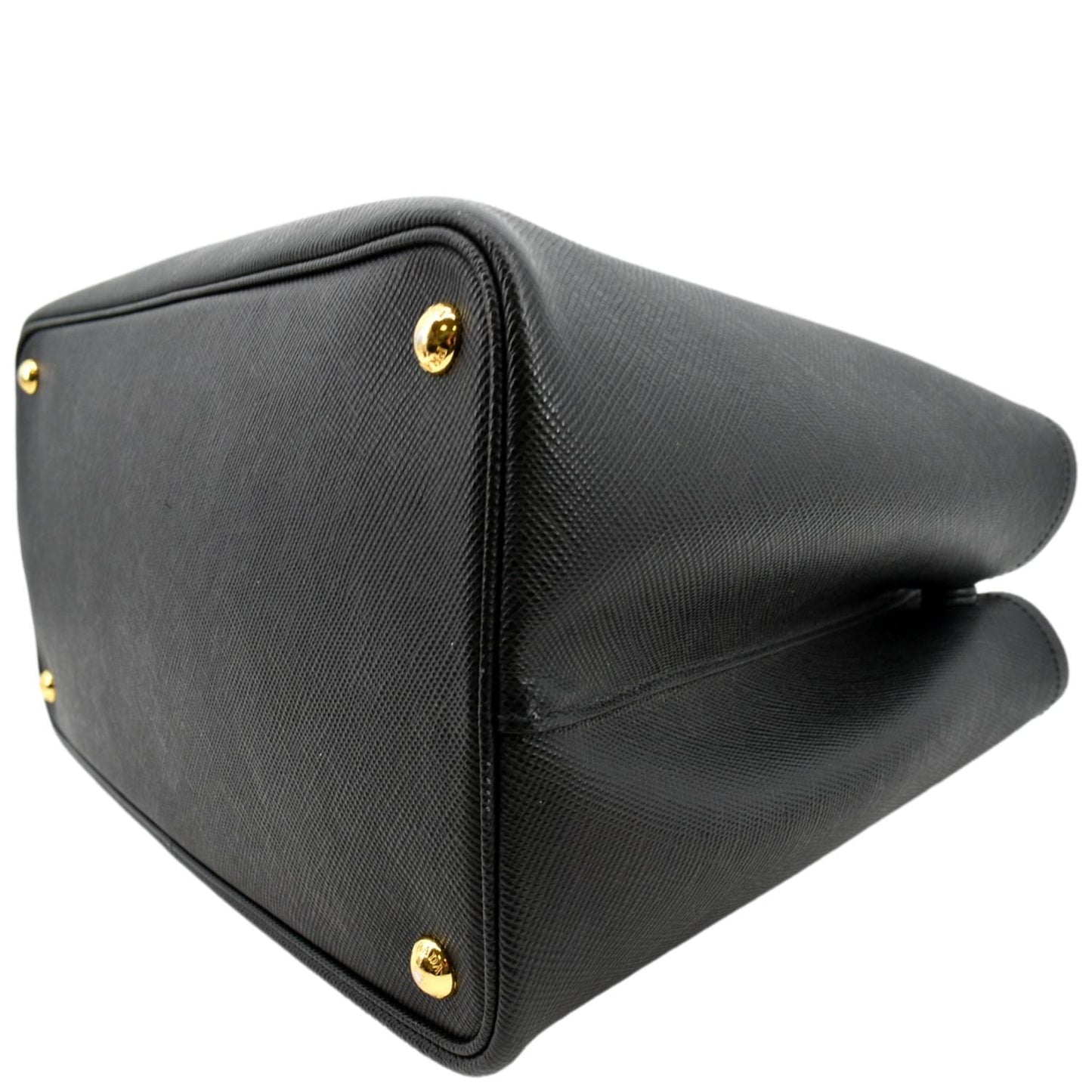 PRADA Medium Double Saffiano Leather Crossbody Bag Black