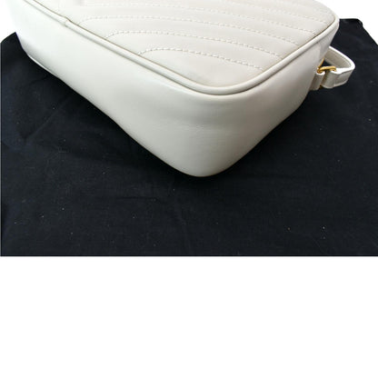 YVES SAINT LAURENT Mini Lou Matelasse Leather Camera Bag White