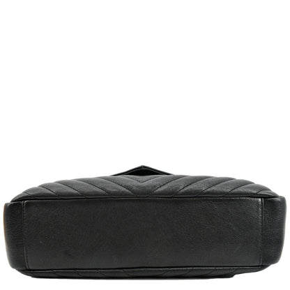 YVES SAINT LAURENT College Large Lambskin Leather Shoulder Chain Bag Black